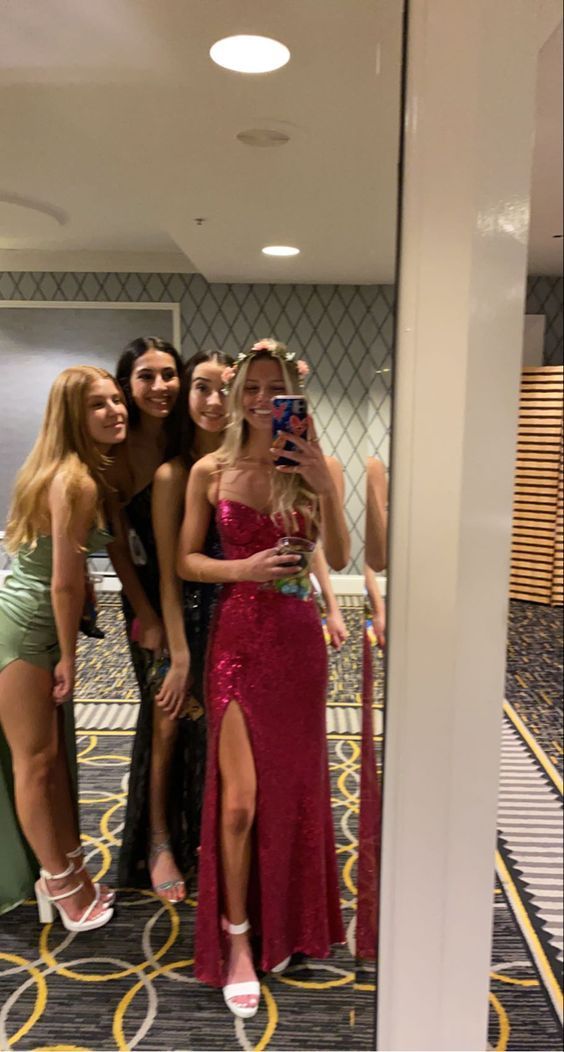 Fuchsia Princess Long Prom Dress Sequin Sleeveless Gown,Evening Dresses cg24864