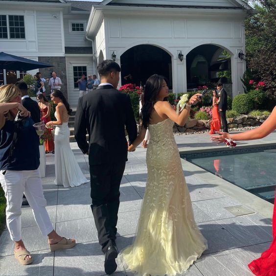 Beautiful Lace Sleeveless Slit Long Prom Dress Party Dress Evening Dress cg25192