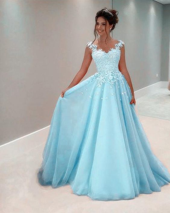 A-line Lace Long Prom Dresses, Top Lace Newest Prom Dresses cg17170