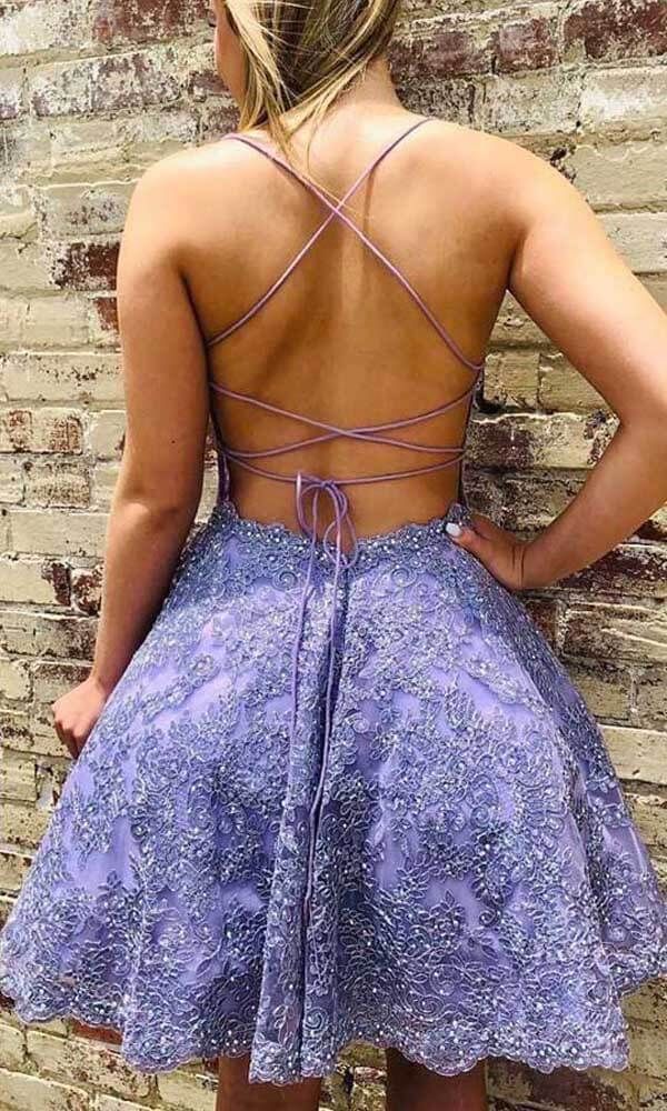 short homecoming dresses, formal lace dresses for teens cg16023
