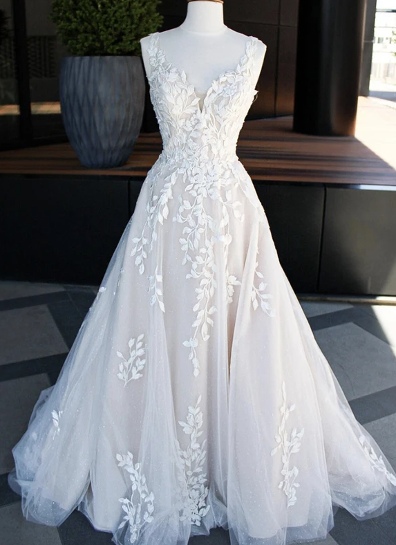 A line tulle lace long prom dress evening dress cg14015