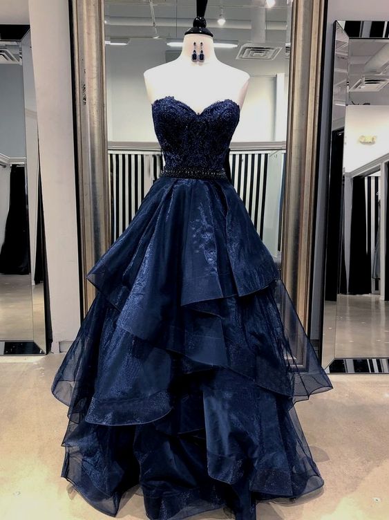 Simple long prom dress blue prom dress cg15558