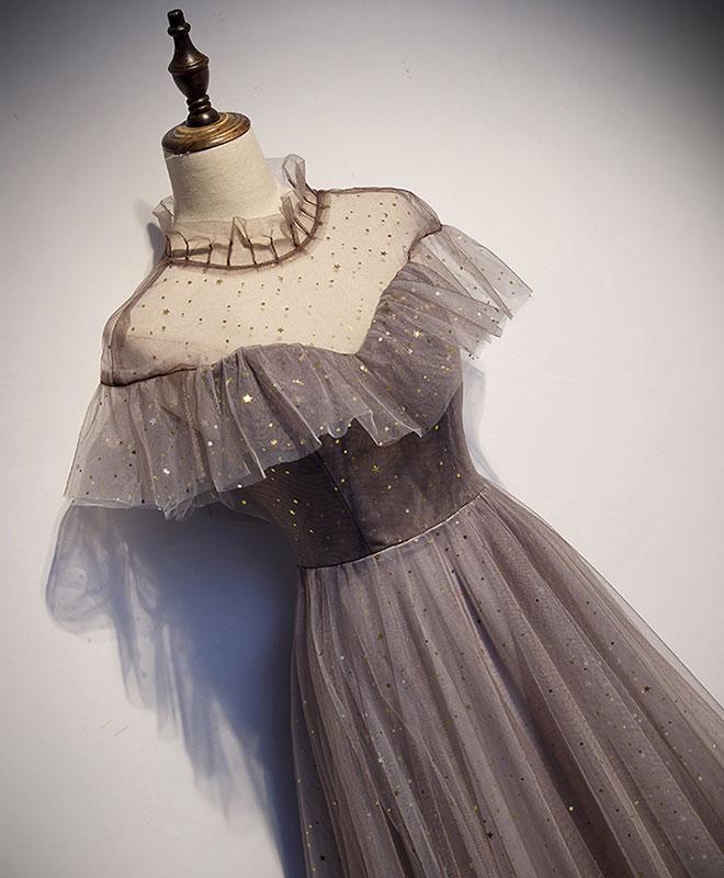 Beautiful Shiny Tulle Long Simple Prom Dress, Tulle Evening Dress 2021 cg16081