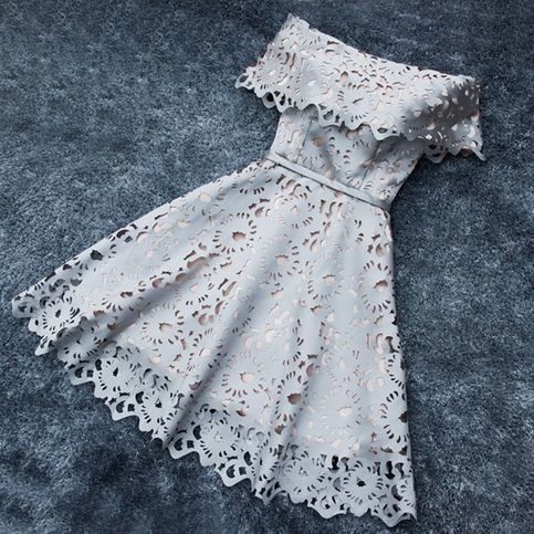Lovely hollow off shoulder short dress, homecoming dress cg1640