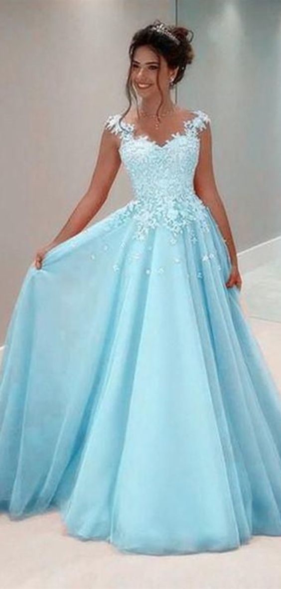 A-line Lace Long Prom Dresses, Top Lace Newest Prom Dresses cg17170