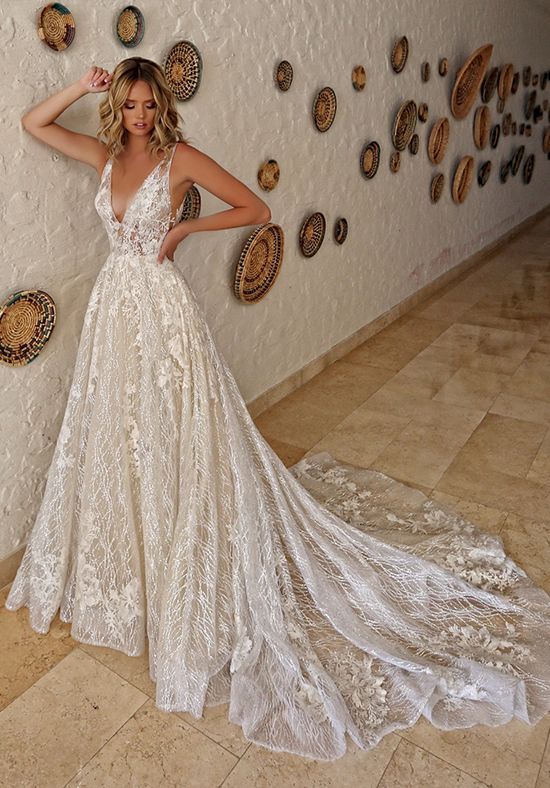 Luxurious Ball Gown V Neck Open Back White Lace Wedding Dresses,Elegant Bridal Gown Prom Dress cg17224