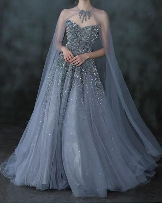 long prom dress Elegant Tulle Ball Gown Dresses With Lace Embroidery Design cg18871