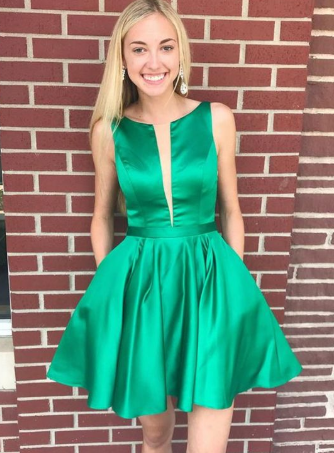 Simple Sleeveless Backless Homecoming Dresses,A Line Cocktail Dresses cg1945