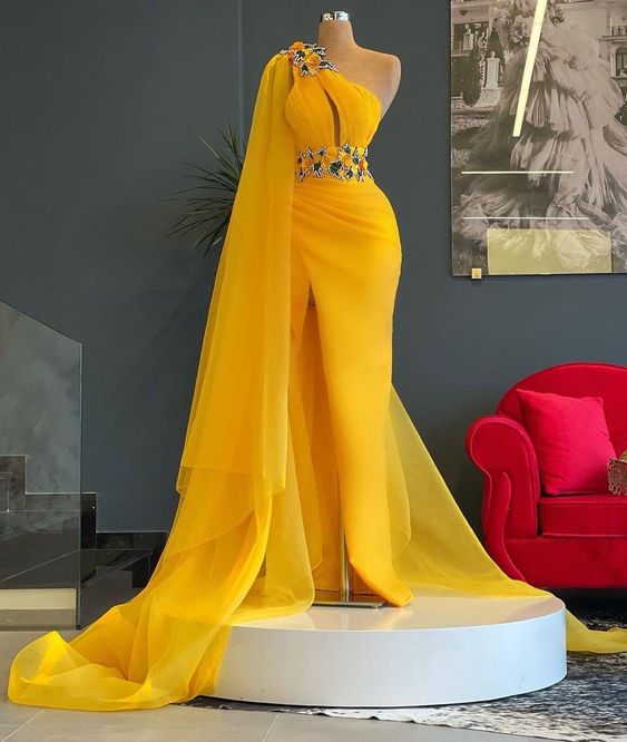 yellow Long Prom Dresses cg20516