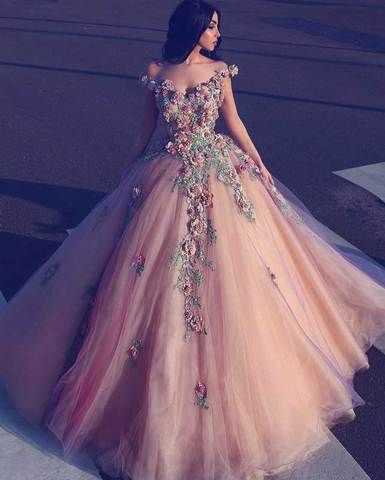 Champagne off shoulder tulle long prom dress, tulle champagne evening dress cg2179