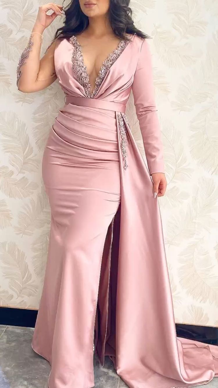 Pink long prom dress evening dress cg24168
