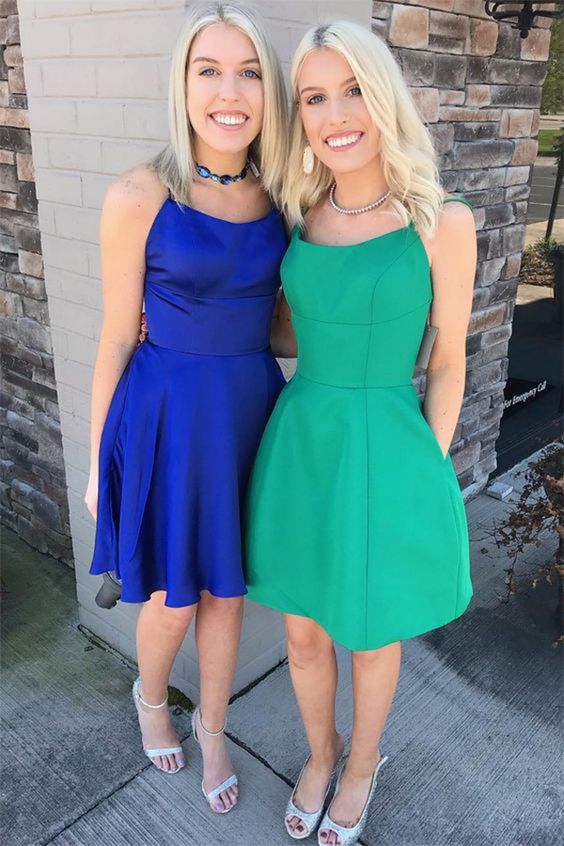 Royal Blue Homecoming Dress, Green Homecoming Dress, Cheap Homecoming Dress cg2786