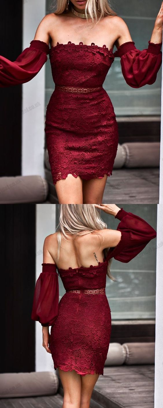 Off Shoulder Lace Mermaid Sexy Backless Chiffon Homecoming Dress cg3118