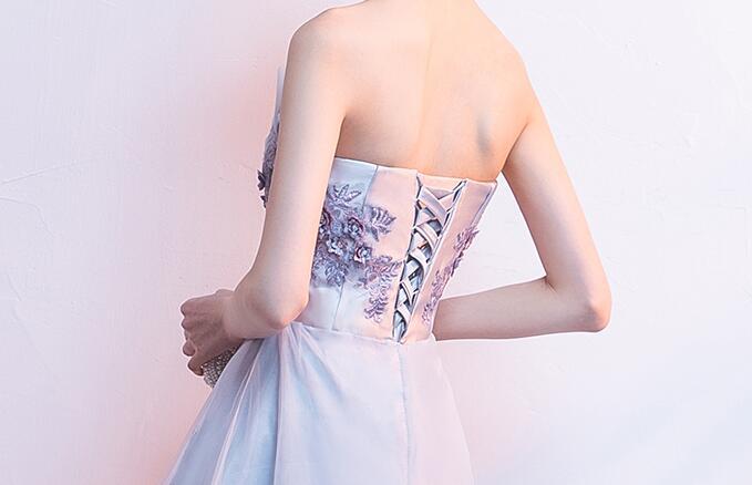 Fashionable Tulle High Low New Party Dress With Flower Applique, Party prom Dress cg5754