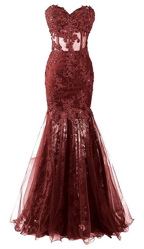 Long Mermaid Lace Prom Dress Sweetheart Sheer Evening Gowns cg5918
