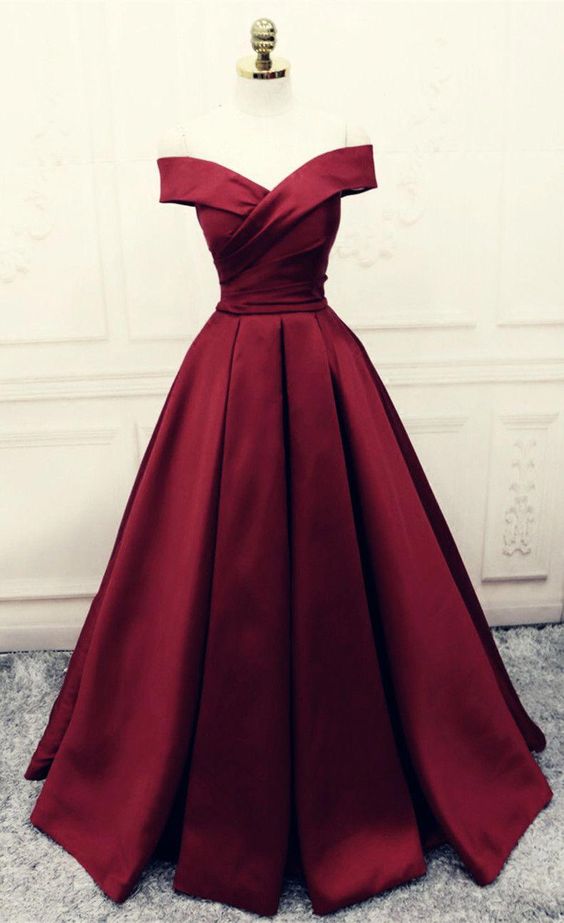 Burgundy Prom Dresses,Ball Gowns Prom Dress,Satin Evening Gowns cg6309
