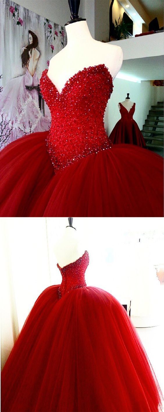 Red wedding dresses ball gowns prom dress for bride cg6327