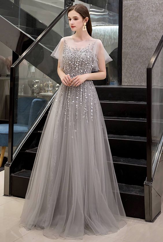 Brilliant Rhinestones Embellished Sheer Neckline Pageant prom Dresses cg6430