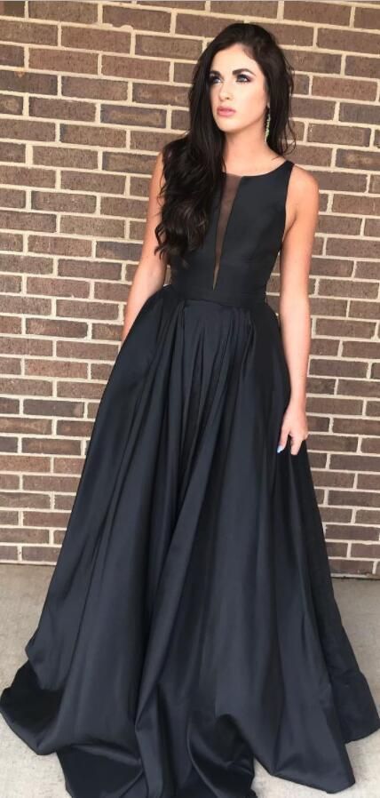 elegant black long prom dress party dress formal evening dress cg6490