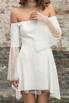 White homecoming dress with lace ,short homecoming dress cg6546