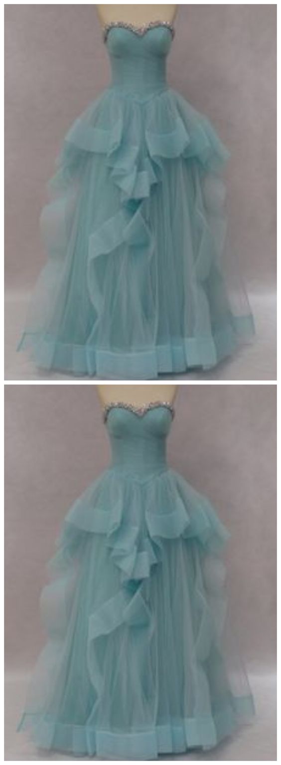 Light Green Tulle Sweetheart Prom Dress cg7011