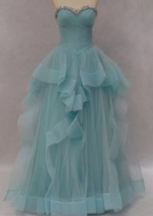Light Green Tulle Sweetheart Prom Dress cg7011