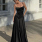 Spaghetti Straps Black Sexy Prom Dress Simple Long Evening Dresses    cg25338