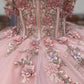 Pink Tulle Appliques Quinceanera Dresses A Line Off Shoulder Evening Dresses    cg25343