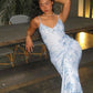 Spaghetti Straps Blue Prom Dress Long Evening Dresses     cg25325