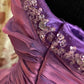 A Line Purple Strapless Prom Gown Unique Long Evening Dresses    cg25330