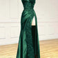 V Neck Satin Lace Long Prom Dress, Lace Long Evening Dress     cg25050