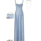 Blue Prom Dress Long Evening Dresses     cg25326