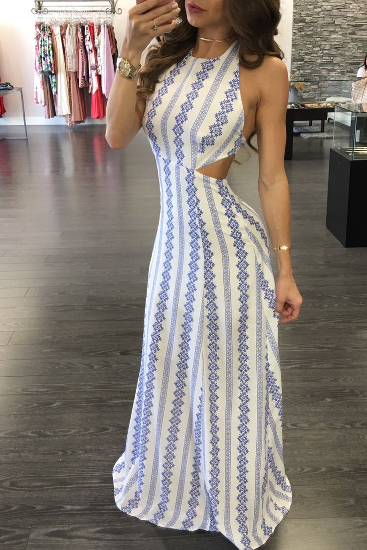 Printed Strappy Backless Maxi prom Dress cg3185