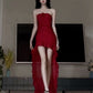 Burgundy Strapless High Low Prom Dresses, Formal Evening Dresses     cg25210