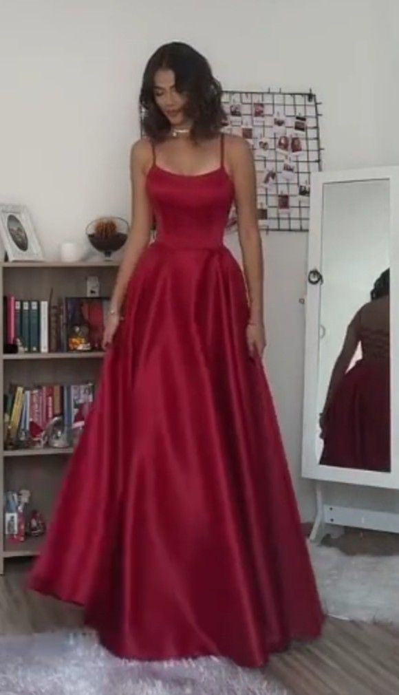 Long red prom party dress cg24818