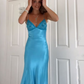 Elegant V-neck Spaghetti Memriad Long Prom Dress     cg25185