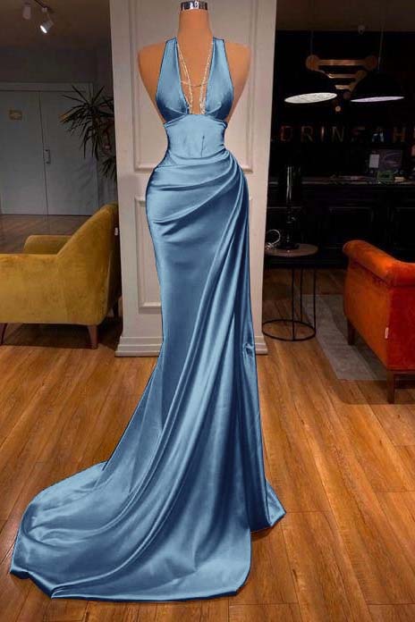 V-Neck Mermaid Prom Dress Elegant Evening Party Dress  cg25384