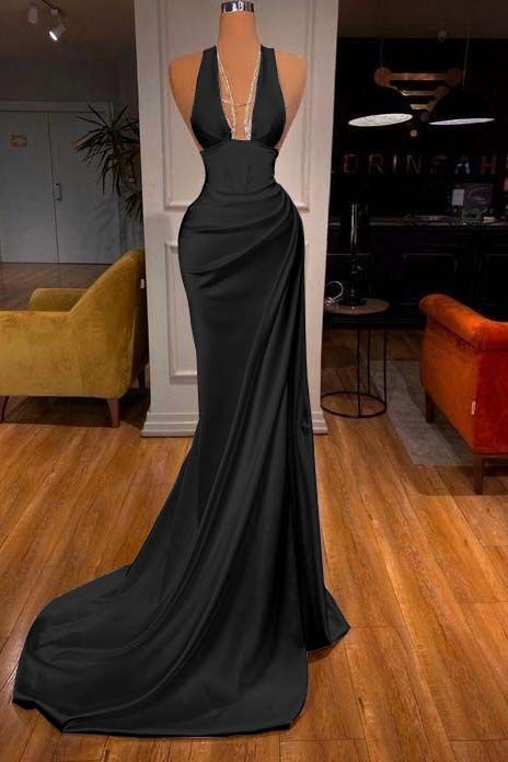 V-Neck Mermaid Prom Dress Elegant Evening Party Dress  cg25384