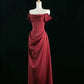 Elegant Off Shoulder Burgundy Prom Gown Evening Party Dress  cg25382