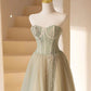 A-Line Lovely Strapless Long Tulle Prom Dress       cg25090