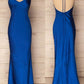 Mermaid Halter Royal Blue Satin Long Prom Gown       cg25094