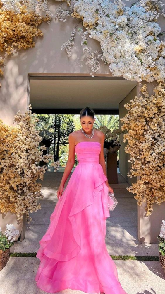 simple pink prom dress,modest evening dresses        cg24831