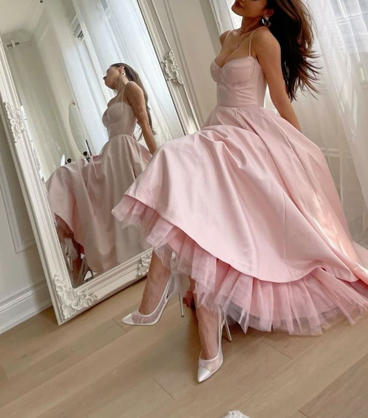 A Line Pink Prom Dresses, Pink Formal Evening Dresses     cg25212