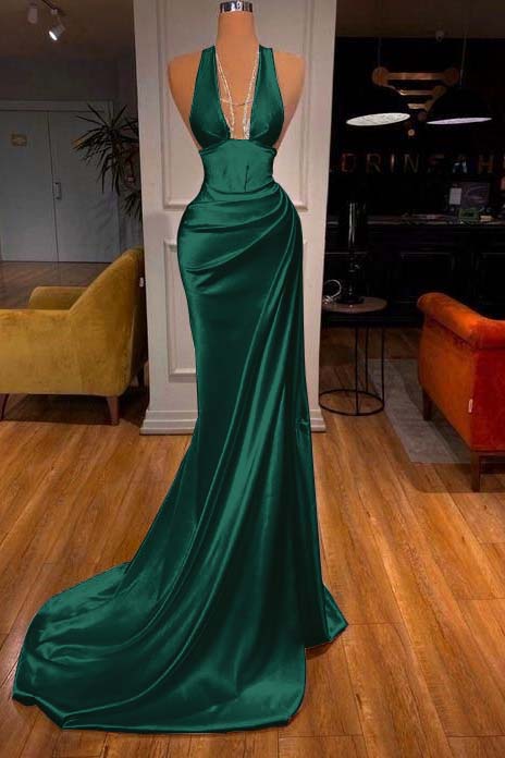 V-Neck Mermaid Prom Dress Elegant Evening Party Dress  cg25384