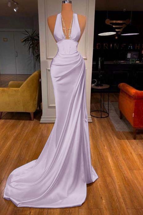 V-Neck Mermaid Prom Dress Elegant Evening Party Dress  cg25384