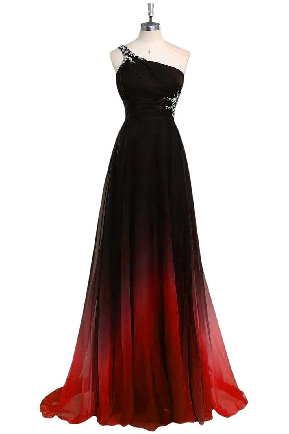 Women's Gradient Color Prom Dresses Chiffon Beaded Evening dress cg3624