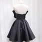 Black Sweetheart Neck Short Prom Dress, Black Homecoming Dress      cg25020