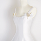 White Satin Short Prom Dress, Simple A-Line Evening Party Dress       cg25092