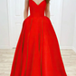 Simple Halter A-line Prom Dresses Satin Evening Gowns  cg7268