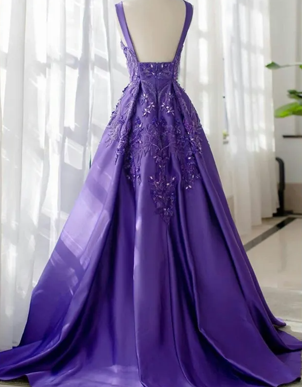 Purple long prom dress,  evening dress    cg20290